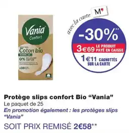 Monoprix Vania Protège slips confort Bio offre