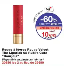 Monoprix Bourjois Rouge Velvet The Lipstick offre