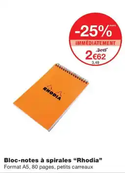 Monoprix RHODIA Bloc-notes à spirales offre