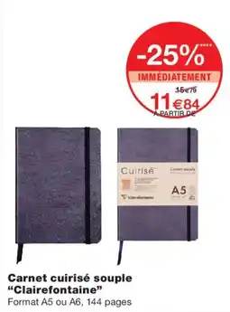 Monoprix Clairefontaine Carnet cuirisé souple offre