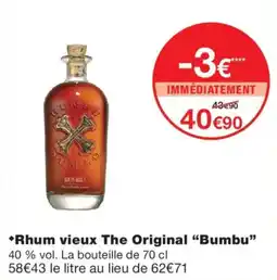 Monoprix Bumbu Rhum vieux The Original offre