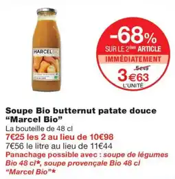 Monoprix Marcel Bio Soupe Bio butternut patate douce offre
