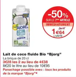 Monoprix Bjorg Lait de coco fluide Bio offre