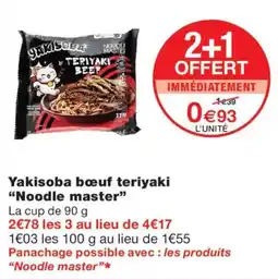 Monoprix Noodle master Yakisoba bœuf teriyaki offre