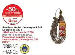 Monoprix COLONA Saucisse sèche d'Auvergne I.G.P. offre