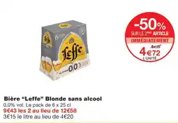 Monoprix Leffe Bière Blonde sans alcool offre