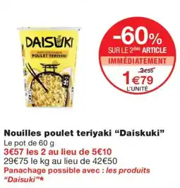 Monoprix Daisuki Nouilles poulet teriyaki offre