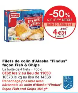 Monoprix Findus Filets de colin d'Alaska offre
