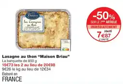 Monoprix Maison Briau Lasagne au thon offre