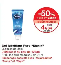 Monoprix Manix Gel lubrifiant Pure offre