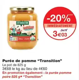 Monoprix Transition Purée de pomme offre