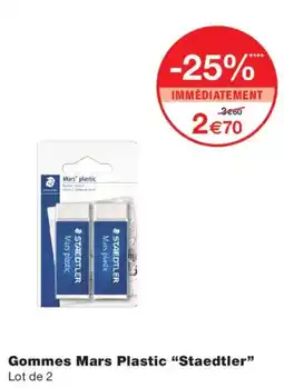 Monoprix Staedtler Gommes Mars Plastic offre