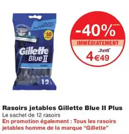 Monoprix Gillette Rasoirs jetables Blue II Plus offre