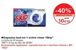 Monoprix Skip Capsules tout-en-1 active clean offre