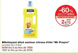 Monoprix Mr Propre Nettoyant dilué senteur citrons d'été offre