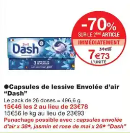 Monoprix Dash Capsules de lessive Envolée d'air offre