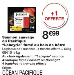 Monoprix Labeyrie Saumon sauvage du Pacifique offre