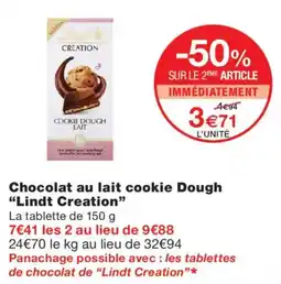 Monoprix Lindt Creation Chocolat au lait cookie Dough offre