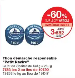 Monoprix Petit Navire Thon démarque responsable offre
