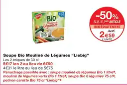 Monoprix Liebig Soupe Bio Mouliné de Légumes offre