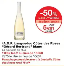 Monoprix Gérard Bertrand blanc offre