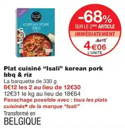 Monoprix Isali Plat cuisiné korean pork bbq & riz offre