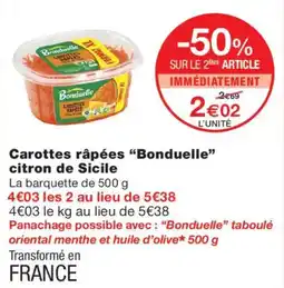 Monoprix Bonduelle Carottes râpées offre