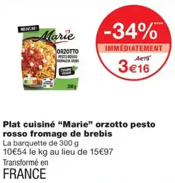 Monoprix Marie orzotto pesto rosso fromage de brebis offre