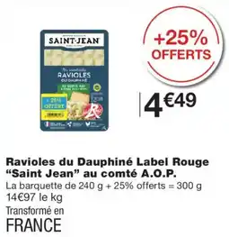 Monoprix Saint Jean Ravioles du Dauphiné offre