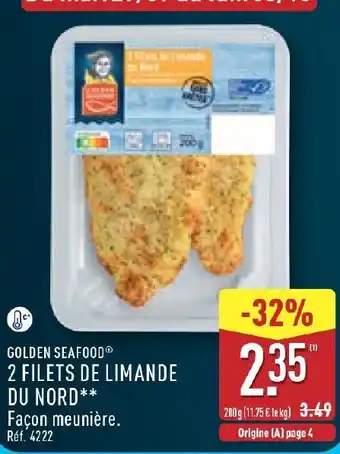 GOLDEN SEAFOOD 2 FILETS DE LIMANDE DU NORD