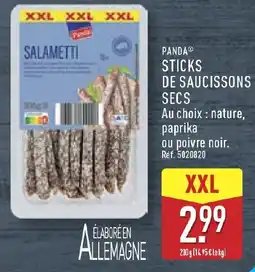 ALDI PANDA STICKS DE SAUCISONS SECS offre