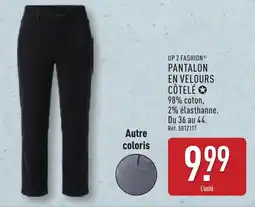 ALDI UP 2 FASHION PANTALON EN VELOURS CÔTÉLÉ offre