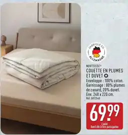 ALDI NOVITESSE COUETTE EN PLUMES ET DUVET offre