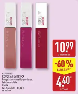 ALDI MAYBELLINE ROUGE À LÈVRES offre