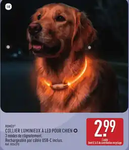 ALDI ROMÉO COLLIER LUMINIEUX À LED POUR CHIEN offre