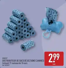 ALDI ROMÉO DISTRIBUTION DE SACS DÉJECTIONS CANINES offre