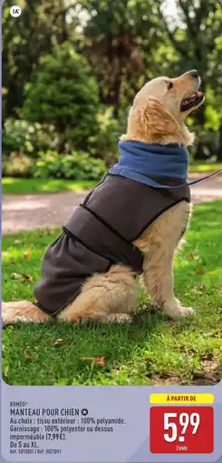 ALDI ROMÉO MANTEAU POUR CHIEN offre