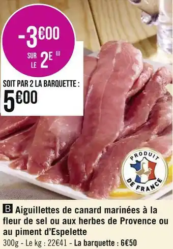 Aiguillettes de canard marinées à la fleur de sel ou aux herbes de provence ou au piment d’espelette
