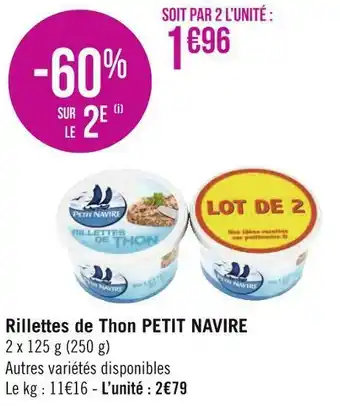 Géant Casino Petit navire rillettes de thon offre