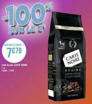 Géant Casino Carte noire café grains offre