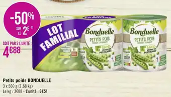 Géant Casino Bonduelle petits poids offre