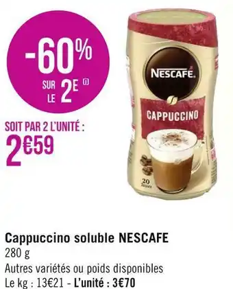 Géant Casino Nescafe cappuccino soluble offre