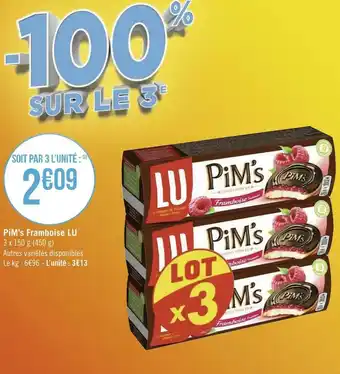 Géant Casino Lu pim’s framboise offre