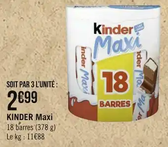 Géant Casino Kinder kinder maxi offre