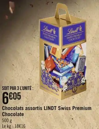 Géant Casino Lindt chocolats assortis swiss premium chocolate offre
