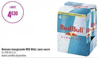 Géant Casino Red bull boisson énergisante sans sucre offre