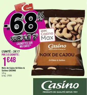 Géant Casino Casino noix de cajou grillées & salées offre