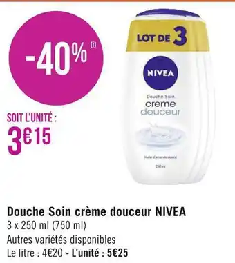 Géant Casino Nivea douche soin crème douceur offre