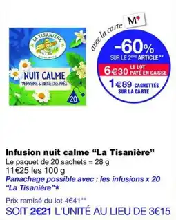 Monop' La Tisanière Infusion nuit calme offre