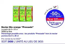Monop' Pressade Nectar Bio orange offre